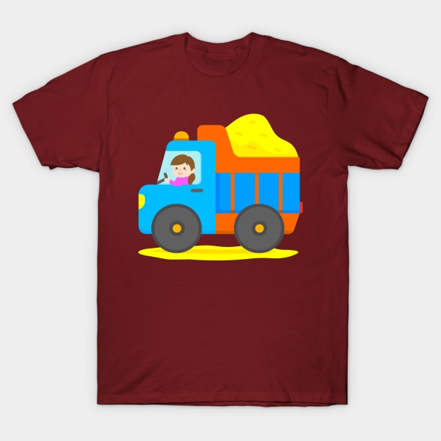 Dump Truck on Construction Site T-Shirt by samshirts